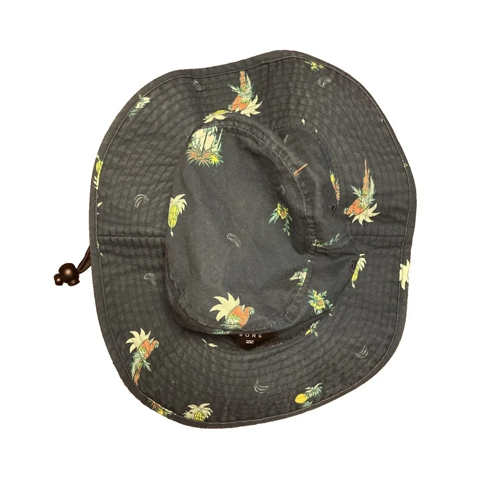Bucket Hat Billabong Blue Big John Print Skate Surf Beach Fish Camp Hike OS